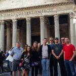 Williams (left) and students visit the Pantheon
