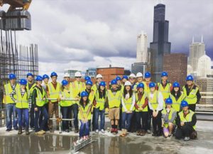 ISU ASCE Student Chapter members at a Walsh Group Construction Site tour (Photo courtesy The Walsh Group)