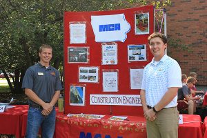 ISU MCA members Joe Kern (left) and Pete Christiansen promote MCA at CCEE Fall Picnic (Photo by Chris Neary)