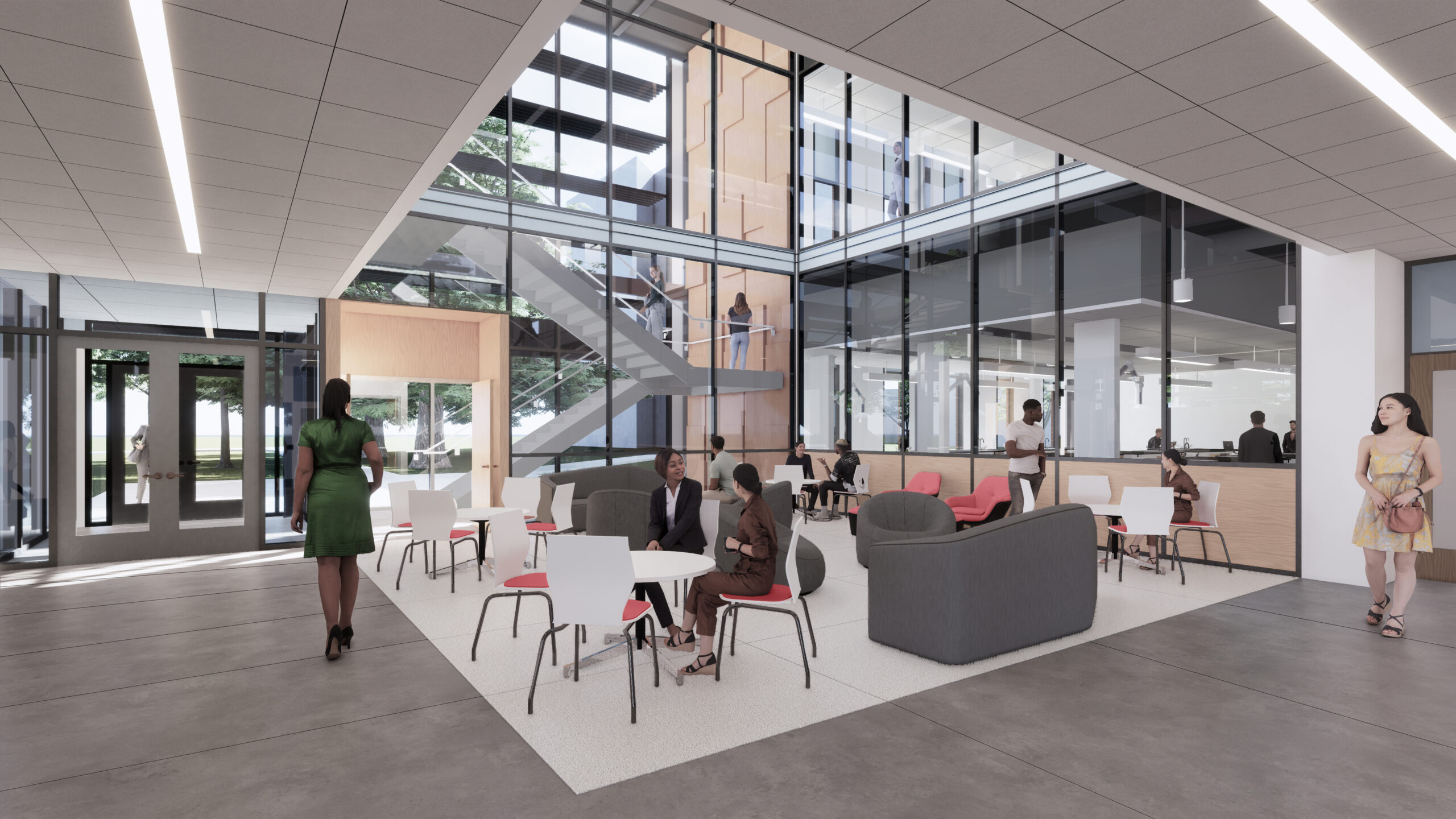 New Town Engineering Building lobby (Artist Rendering Not for Construction)