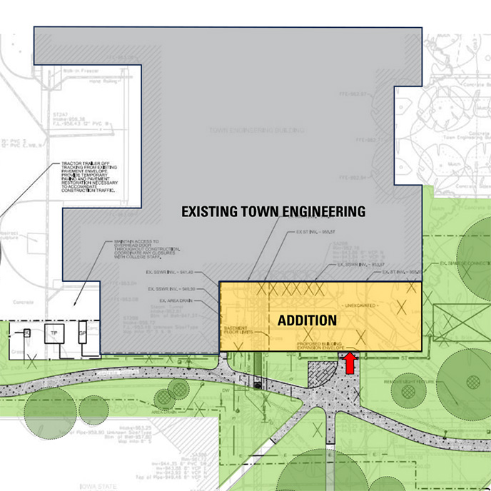 Town Engineering building renovation floor plans